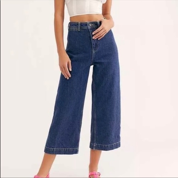 Free People Devon Wide Leg Crop Jeans 